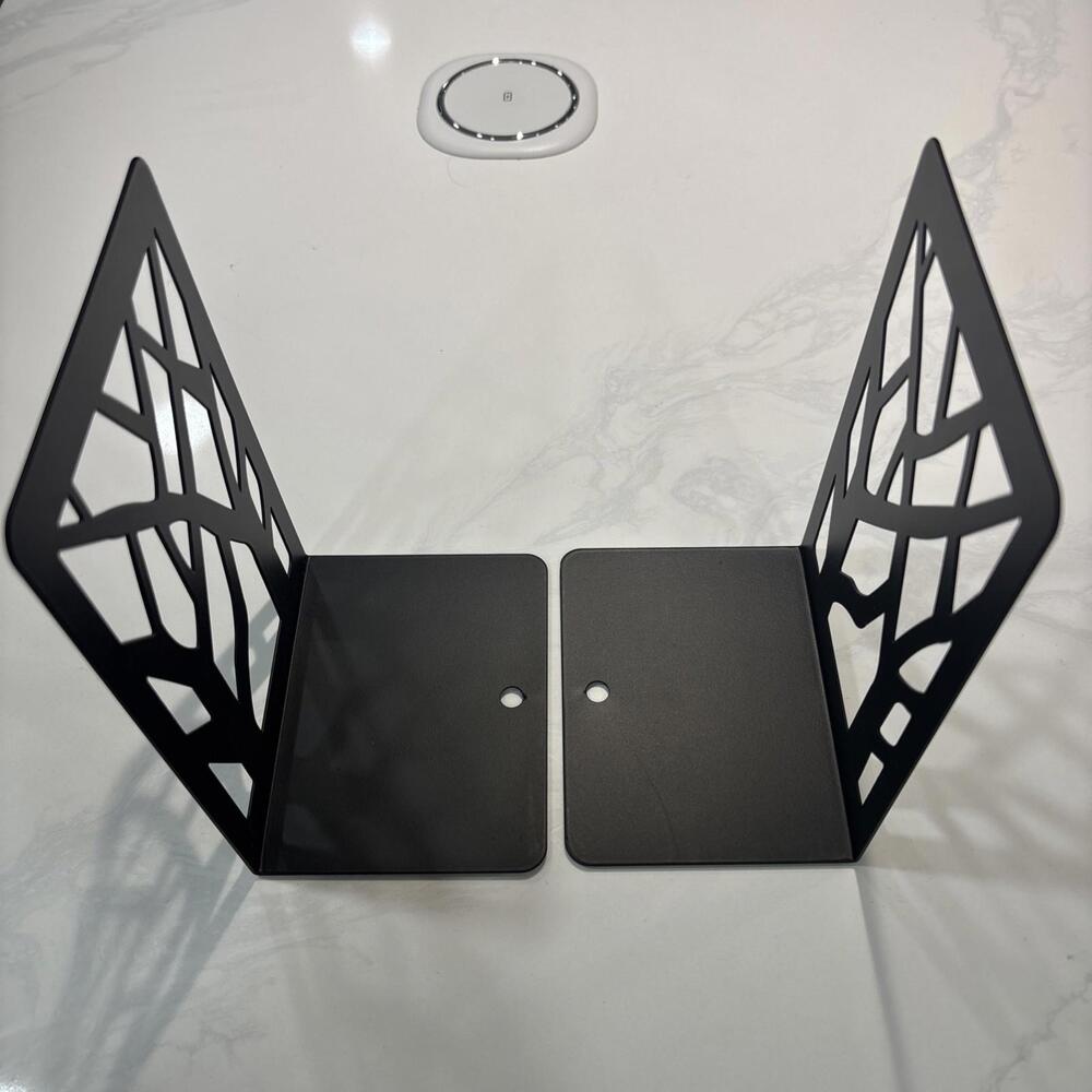 Elegant Anti-Slip Bookends - 2-Piece Heavy-Duty Steel Storage for Home & Office - Picture 2 of 2